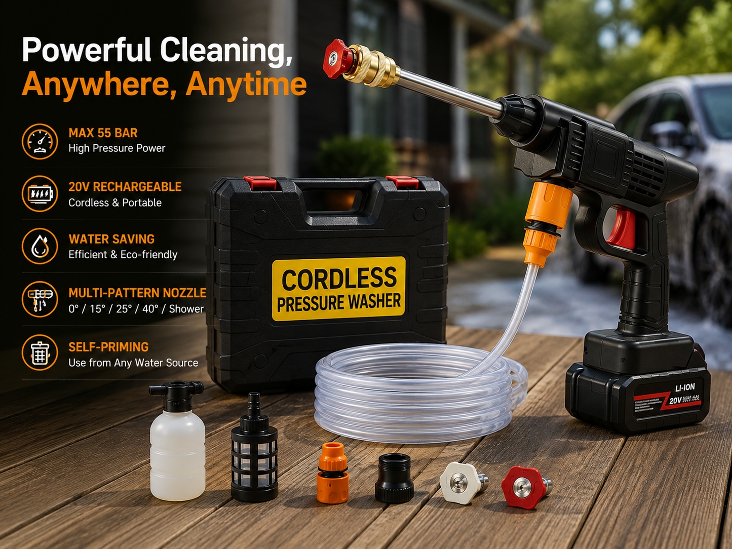 Luminowell AquaJet – Cordless Pressure Washer